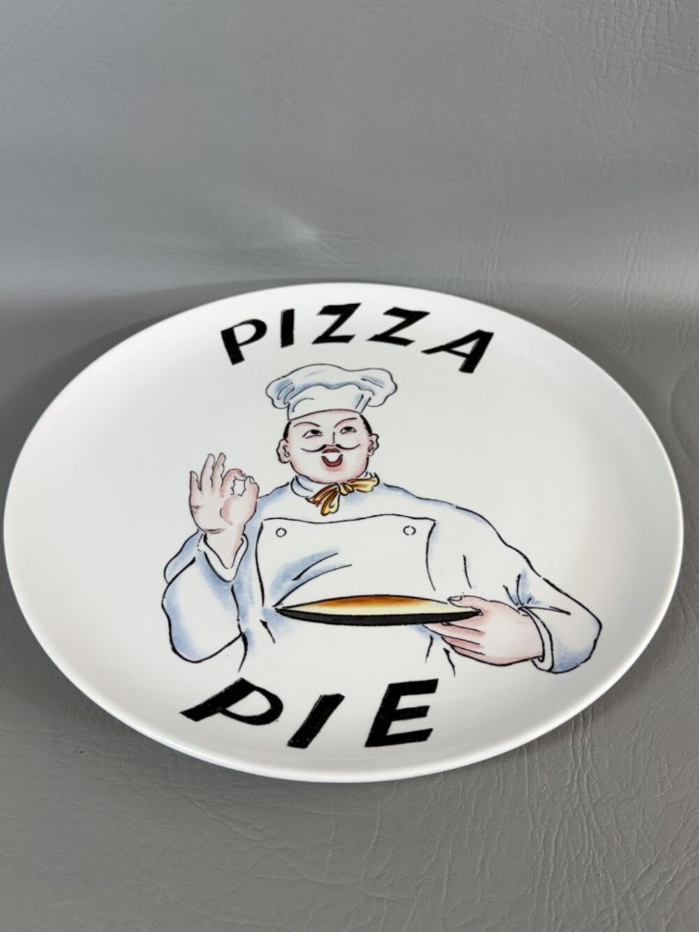 Vintage Chase Import Pizza Pie Ironstone Plate 13.5" MCM Retro Chef Kitchen Deco - Picture 10 of 14